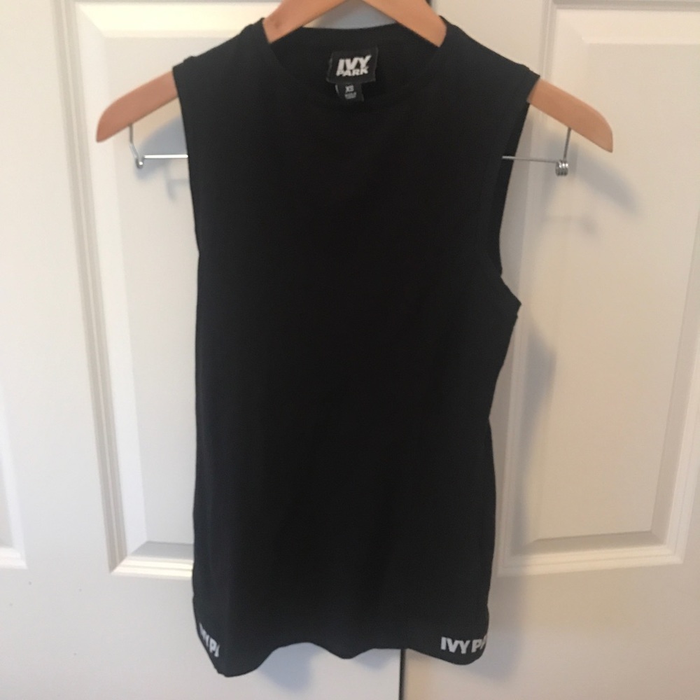 IVY PARK black muscle tank with keyhole back